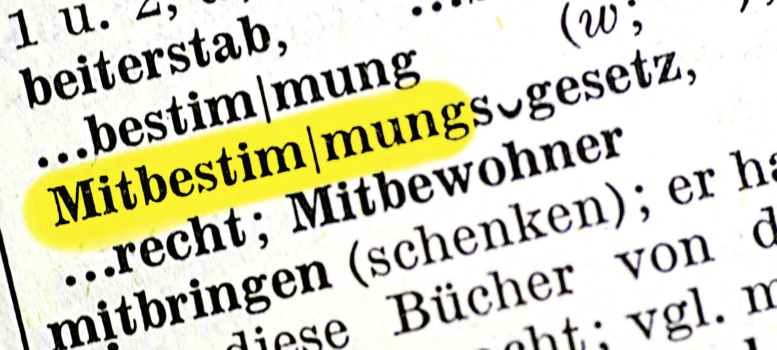 Textstelle Duden: 'Mitarbeiter, Mitbestimmung, Mitbestimmungsgesetz'